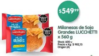Supermercados Buenos Días Milanesas de Soja Grandes LUCCHETTI X 560G oferta