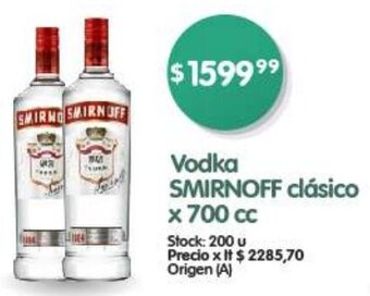 Supermercados Buenos Días Vodka SMIRNOFF clásico x 700 cc oferta