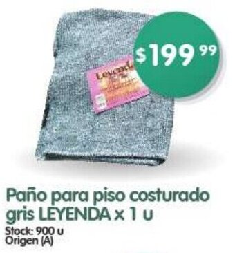 Supermercados Buenos Días Paño para piso costurado gris LEYENDA x 1U oferta