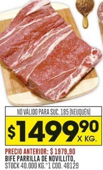 Coto BIFE PARRILLA DE NOVILLITO oferta