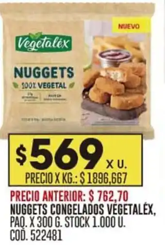 Coto NUGGETS CONGELADOS VEGETALEX, PAQ. X 300 G. oferta