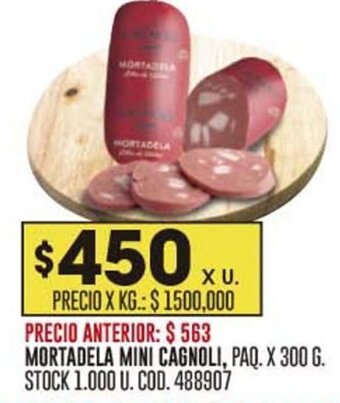 Coto MORTADELA MINI CAGNOLI, PAQ. X 300 G. oferta