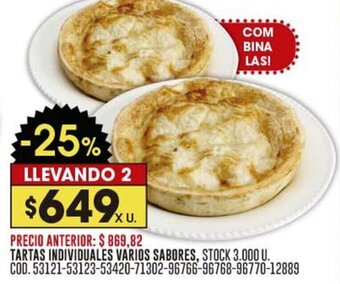 Coto TARTAS INDIVIDUALES VARIOS SABORES oferta