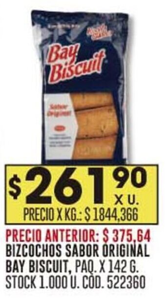 Coto BIZCOCHOS SABOR ORIGINAL BAY BISCUIT, PAQ. X 142 G. oferta