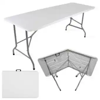 Frávega Mesa de camping 1.80 plegable valija de plástico oferta