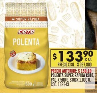 Coto POLENTA SUPER RAPIDA COTO PAQ. X 500 G. oferta