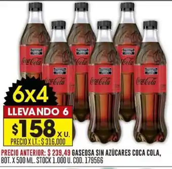 Coto GASEOSA SIN AZÚCARES COCA COLA, BOT. X 500 ML. oferta