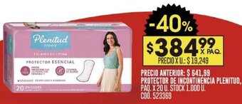 Coto PROTECTOR DE INCONTINENCIA PLENITUD, PAQ. X 20 U. oferta