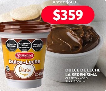 Supermercados Tadicor DULCE DE LECHE LA SERENÍSIMA CLÁSICO X 400 G oferta