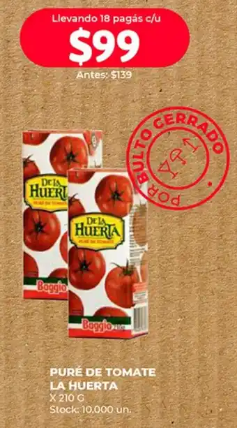 Supermercados Tadicor PURÉ DE TOMATE DELA X 210G oferta
