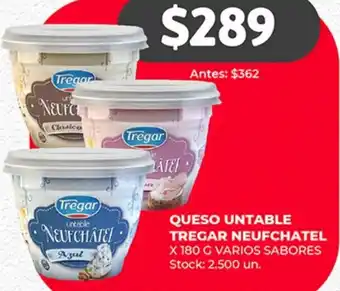 Supermercados Tadicor QUESO UNTABLE TREGAR NEUFCHATEL X 180 G VARIOS SABORES oferta