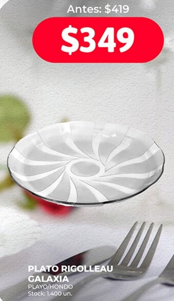 Supermercados Tadicor PLATO RIGOLLEAU GALAXIA PLAYO/HONDO oferta