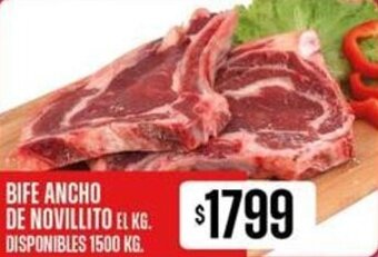 Supermercados Vea BIFE ANCHO DE NOVILLITO EL KG. DISPONIBLES 1500 KG. oferta