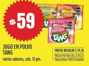 Supermercados Vea JUGO EN POLVO TANG varios sabores, sob. 15 grs. oferta
