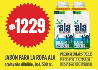 Supermercados Vea JABÓN PARA LA ROPA ALA ecolavado diluible, bot. 500 cc. oferta