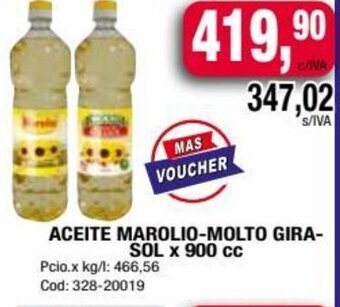 Maxiconsumo ACEITE MAROLIO-MOLTO GIRA-SOL x 900 cc oferta