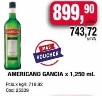 Maxiconsumo AMERICANO GANCIA x 1,250 ml. oferta
