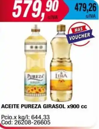 Maxiconsumo ACEITE PUREZA GIRASOL x900 cc oferta