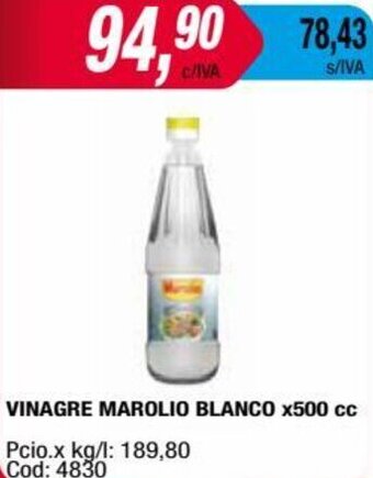 Maxiconsumo VINAGRE MAROLIO BLANCO x500 cc oferta