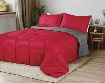 Blancoamor Acolchado simil plumon queen 230 x 240 gris/rojo oferta