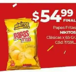 Diarco Nikitos Papas Fritas Clásicasx 65gr oferta
