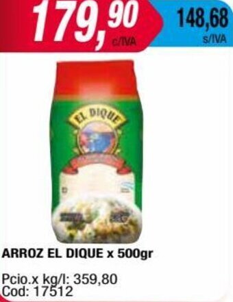 Maxiconsumo ARROZ EL DIQUE x 500gr oferta