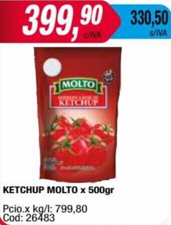 Maxiconsumo KETCHUP MOLTO x 500gr oferta