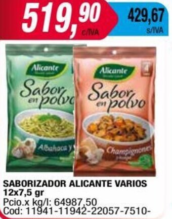 Maxiconsumo SABORIZADOR ALICANTE VARIOS 12x7,5 gr oferta