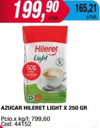 Maxiconsumo AZUCAR HILERET LIGHT X 250 GR oferta