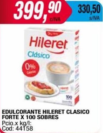 Maxiconsumo EDULCORANTE HILERET CLASICO FORTE X 100 SOBRES oferta