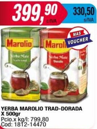 Maxiconsumo YERBA MAROLIO TRAD-DORADA X 500gr oferta