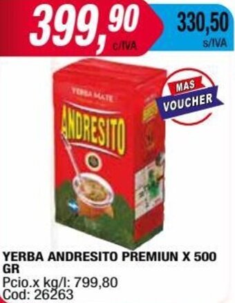 Maxiconsumo YERBA ANDRESITO PREMIUN X 500 GR oferta