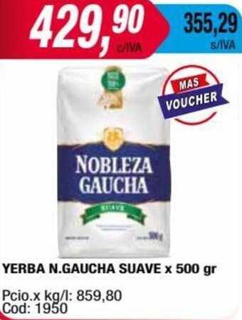 Maxiconsumo YERBA N.GAUCHA SUAVE x 500 gr oferta