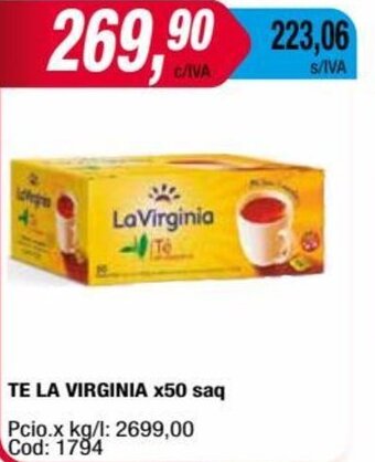 Maxiconsumo TE LA VIRGINIA x50 saq oferta