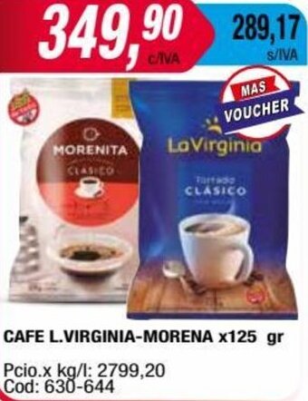 Maxiconsumo CAFE L.VIRGINIA-MORENA X125 gr oferta