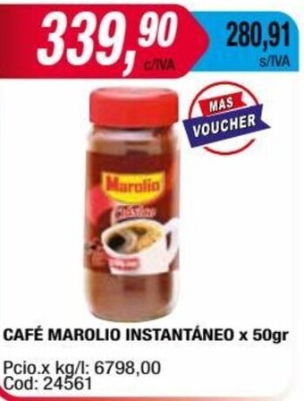 Maxiconsumo CAFÉ MAROLIO INSTANTÁNEO x 50gr oferta