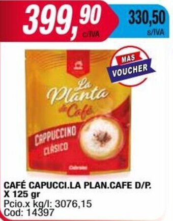 Maxiconsumo CAFÉ CAPUCCI.LA PLAN.CAFE D/P. X 125 gr oferta