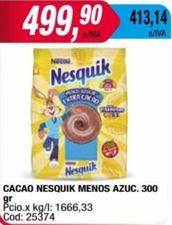 Maxiconsumo CACAO NESQUIK MENOS AZUC. 300 gr oferta