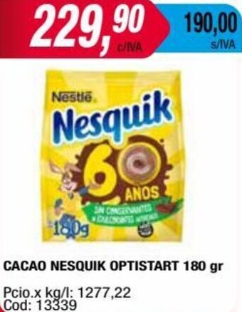 Maxiconsumo CACAO NESQUIK OPTISTART 180 gr oferta