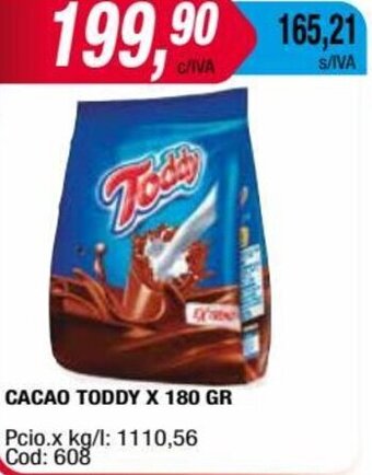 Maxiconsumo CACAO TODDY X 180 GR oferta