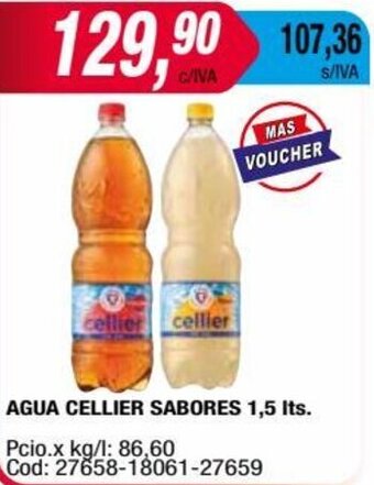 Maxiconsumo AGUA CELLIER SABORES 1,5 Its. oferta