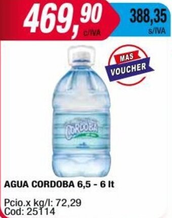 Maxiconsumo AGUA CORDOBA 6,5 - 6 It oferta