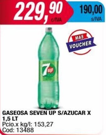 Maxiconsumo GASEOSA SEVEN UP S/AZUCAR X 1,5 LT oferta