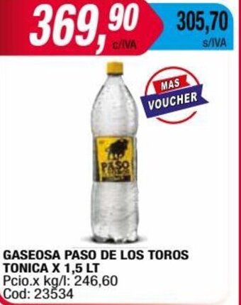Maxiconsumo GASEOSA PASO DE LOS TOROS TONICA X 1,5 LT oferta
