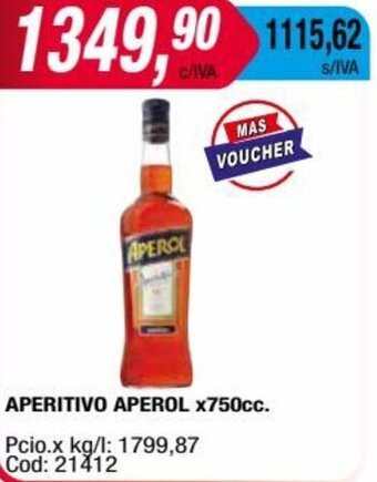 Maxiconsumo APERITIVO APEROL x750cc. oferta