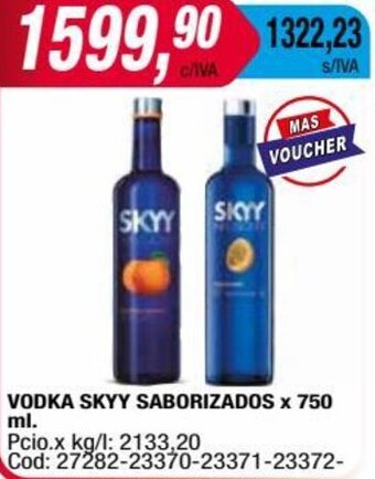 Maxiconsumo VODKA SKYY SABORIZADOS x 750 ml. oferta