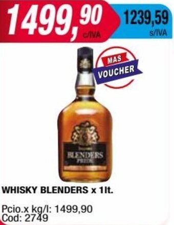 Maxiconsumo WHISKY BLENDERS x 1lt. oferta