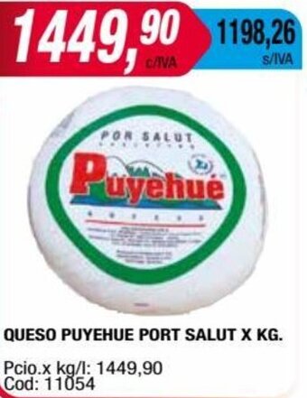 Maxiconsumo QUESO PUYEHUE PORT SALUT X KG. oferta