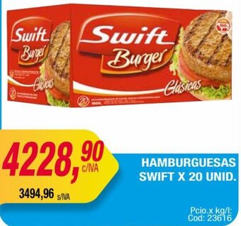 Maxiconsumo HAMBURGUESAS SWIFT X 20 UNID. oferta