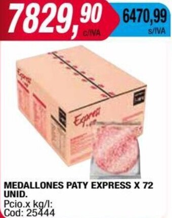 Maxiconsumo MEDALLONES PATY EXPRESS X 72 UNID. oferta